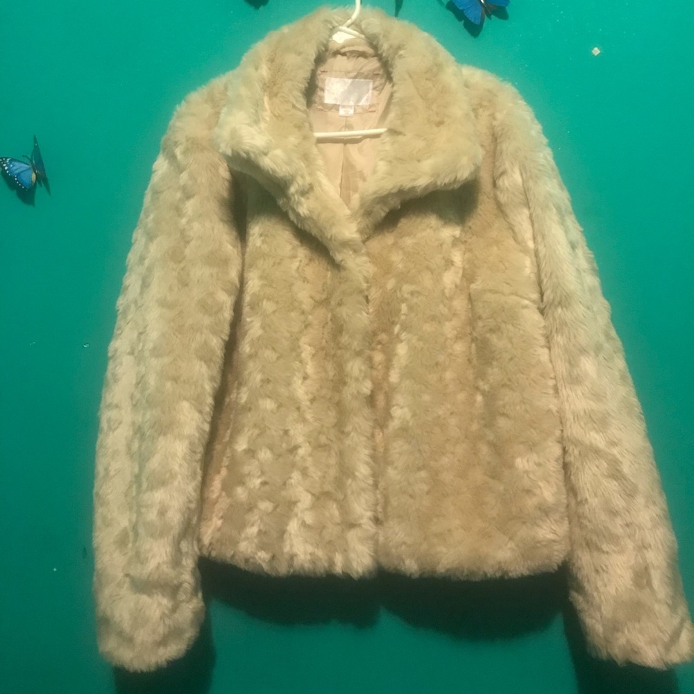 Xhilaration Faux Fur Coat - Beige